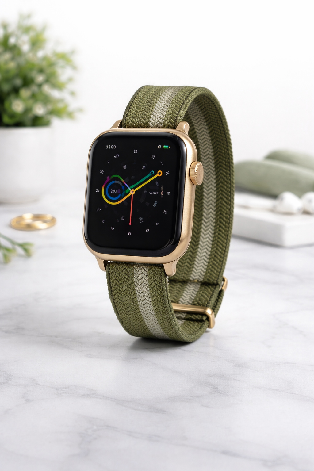 Heyday Apple Watch Band - Sage/Olive Herringbone (42/44/45/49mm)