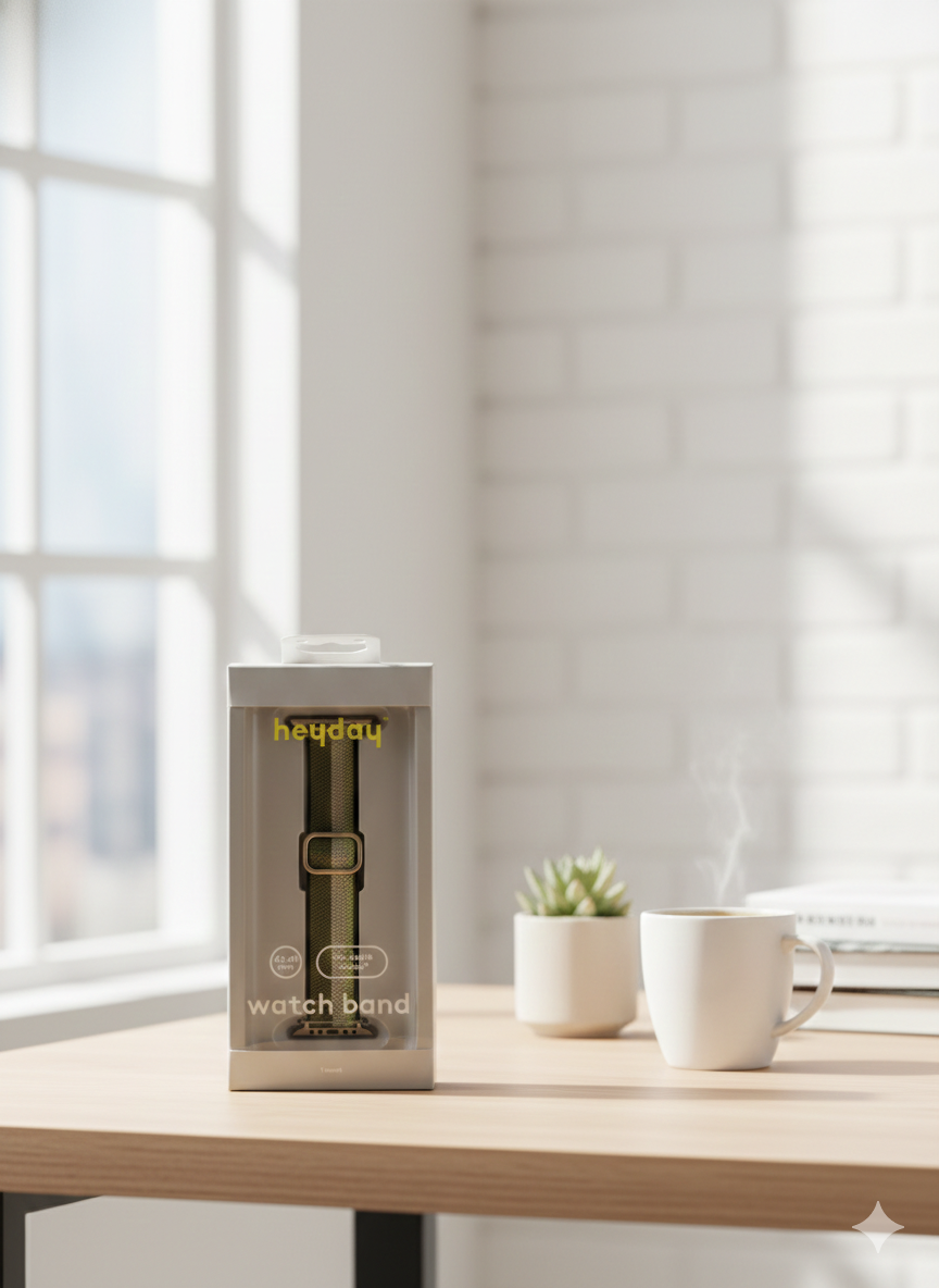 Heyday Apple Watch Band - Sage/Olive Herringbone (42/44/45/49mm)